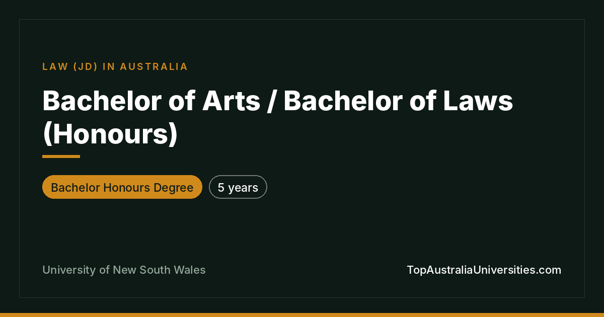 UNSW Bachelor of Arts / Laws (Honours)