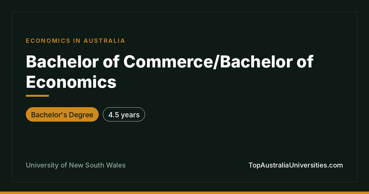 UNSW Bachelor of Commerce/Bachelor of Economics