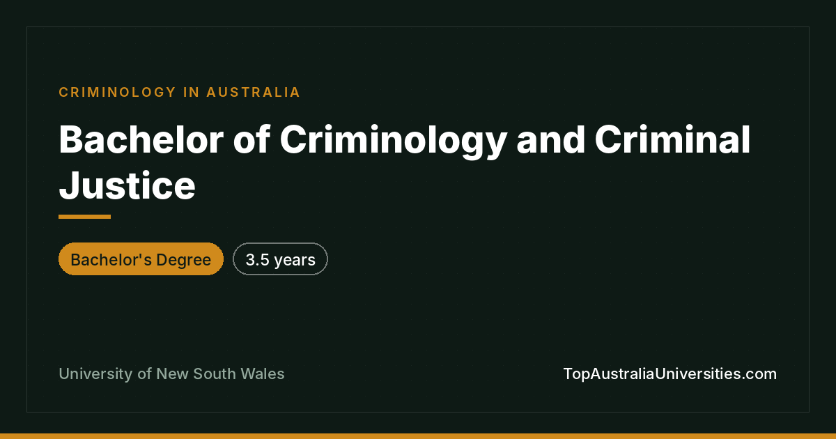 Bachelor of Criminology and Criminal Justice UNSW