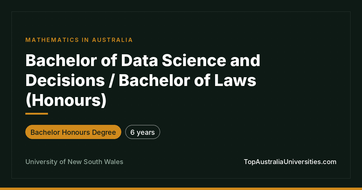 UNSW Data Science & Decisions/Laws (Honours) Double Degree
