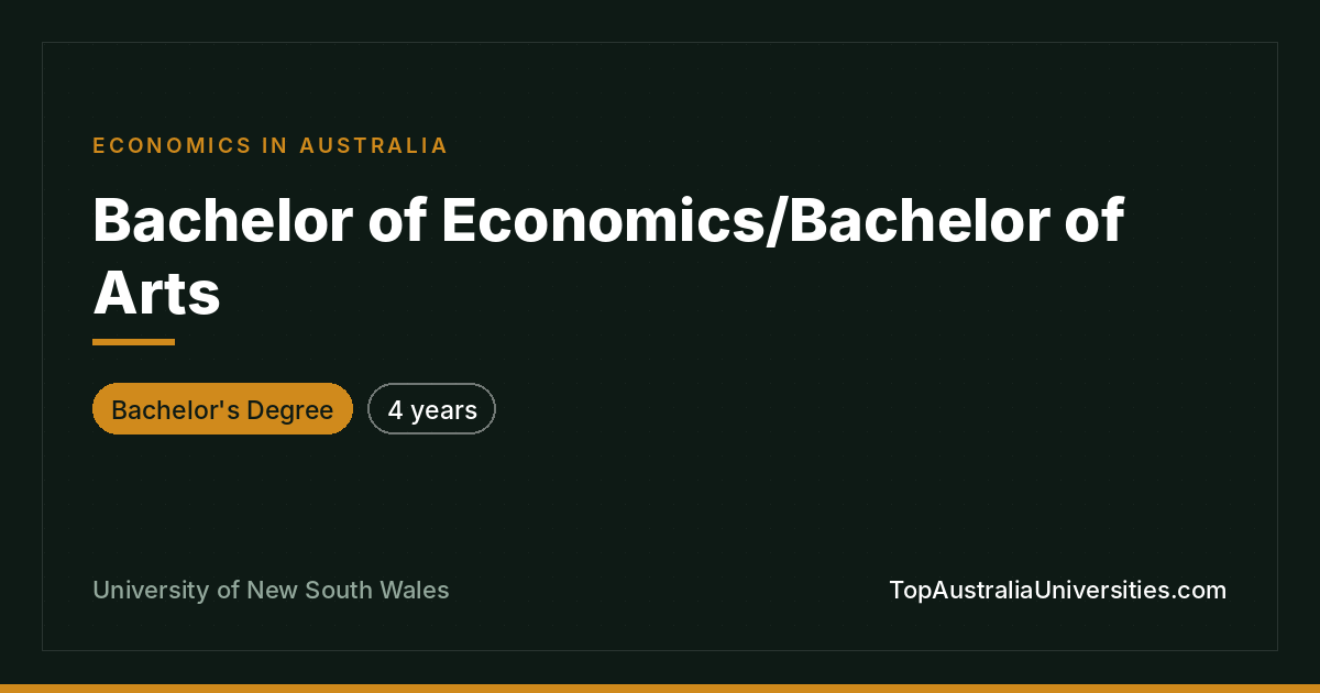 UNSW Bachelor of Economics/Bachelor of Arts in Sydney