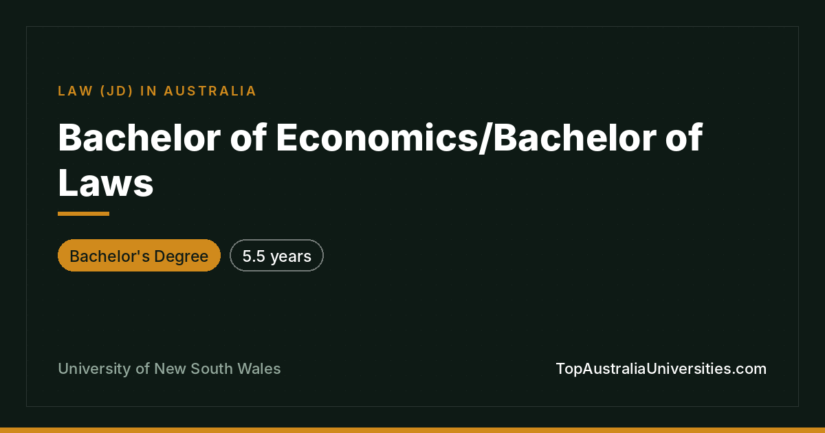 Bachelor of Economics/Bachelor of Laws – UNSW