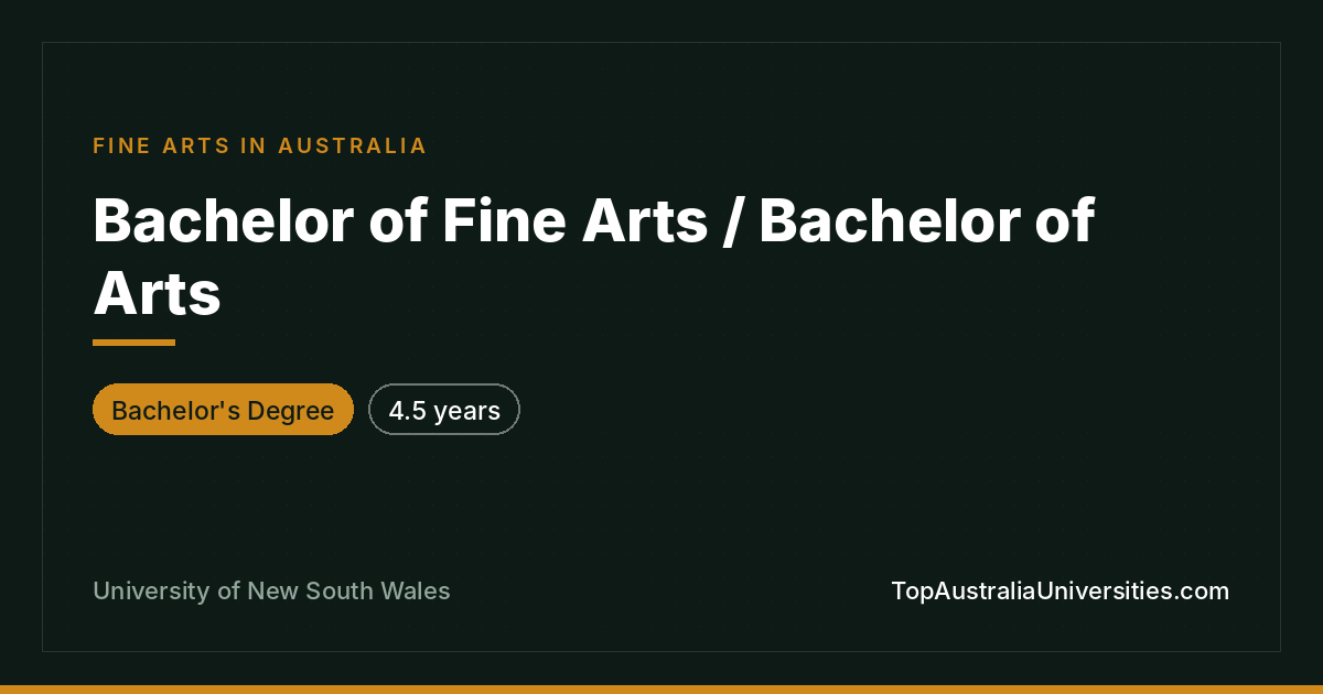 UNSW Bachelor of Fine Arts / Bachelor of Arts