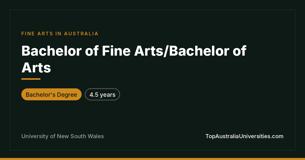 UNSW Bachelor of Fine Arts/Bachelor of Arts | Sydney