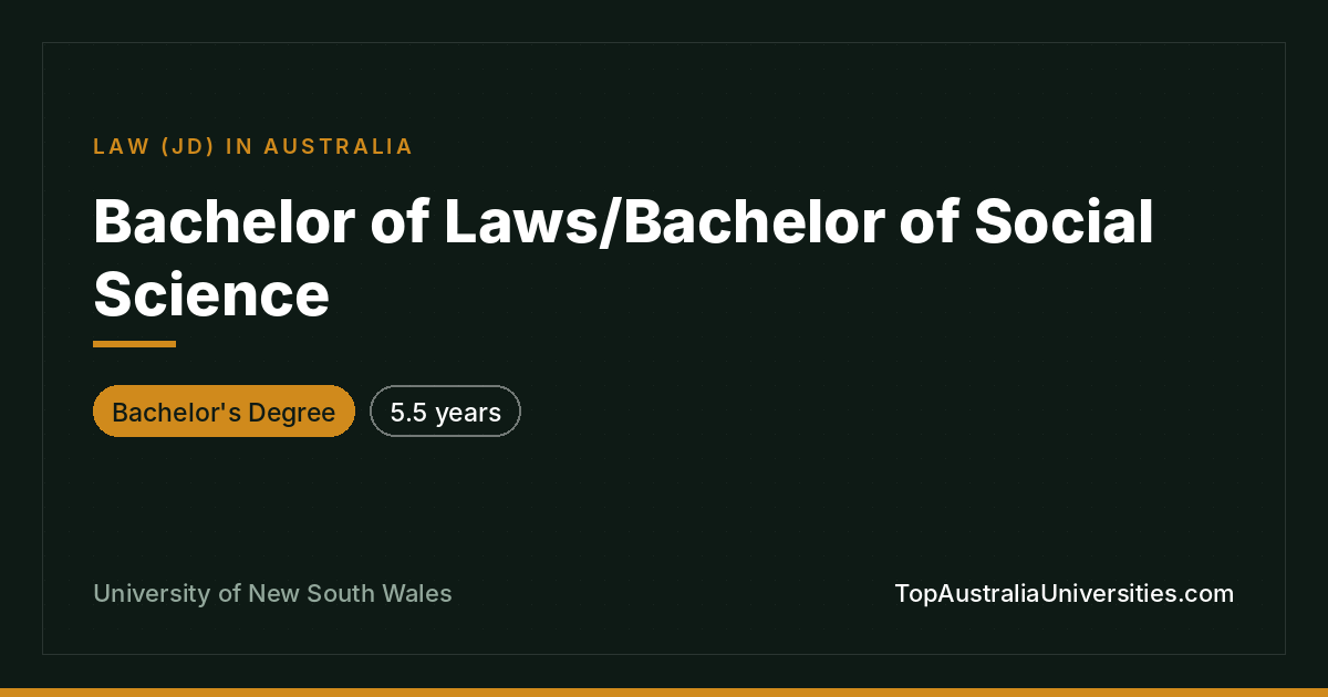 Bachelor of Laws/Bachelor of Social Science | UNSW