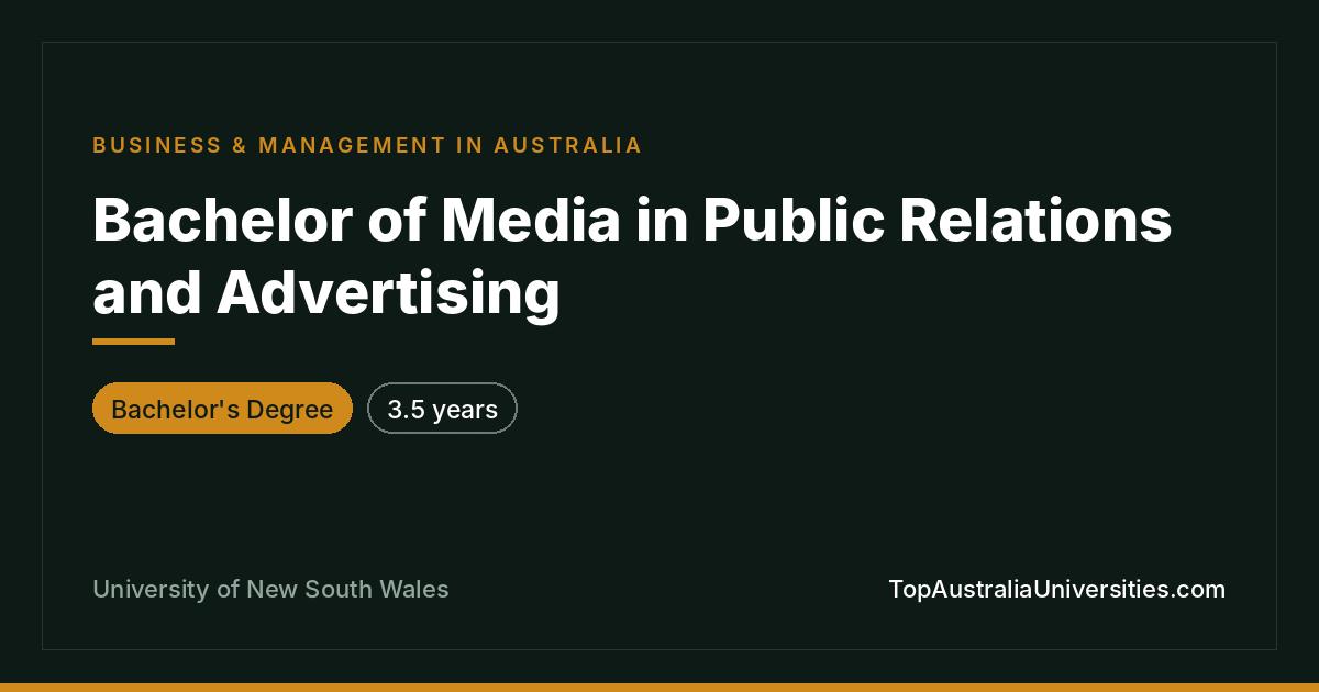 Bachelor of Media (PR & Advertising) | UNSW Sydney