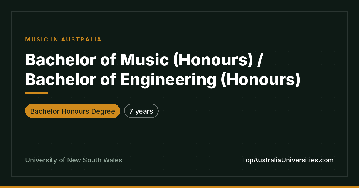 UNSW Bachelor Music (Hons)/Bachelor Engineering (Hons)
