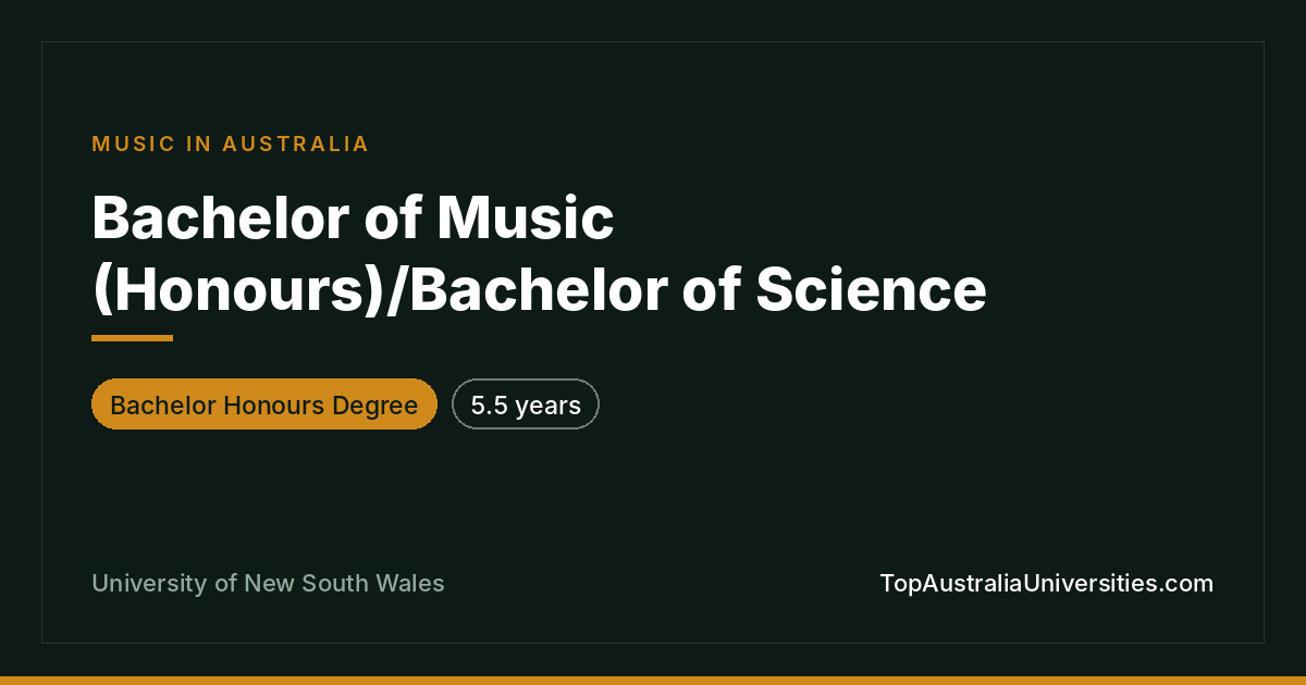 UNSW Bachelor of Music (Honours)/Science