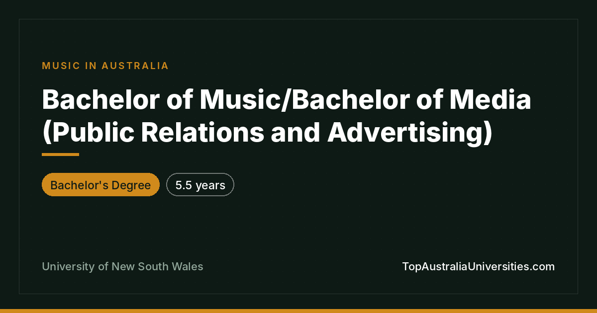 Bachelor of Music/Bachelor of Media at UNSW Sydney