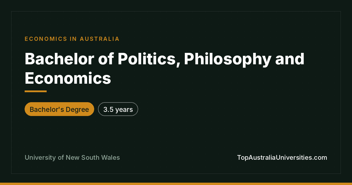 Bachelor of Politics, Philosophy and Economics – UNSW