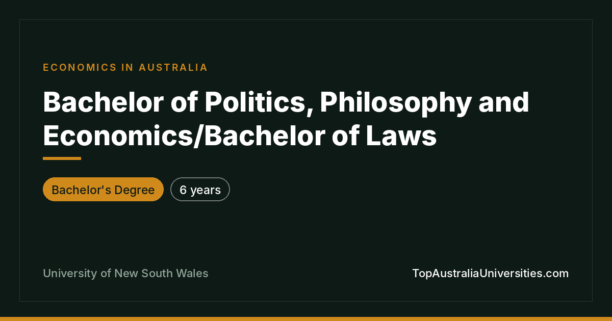 UNSW Bachelor of Politics, Philosophy and Economics/Laws