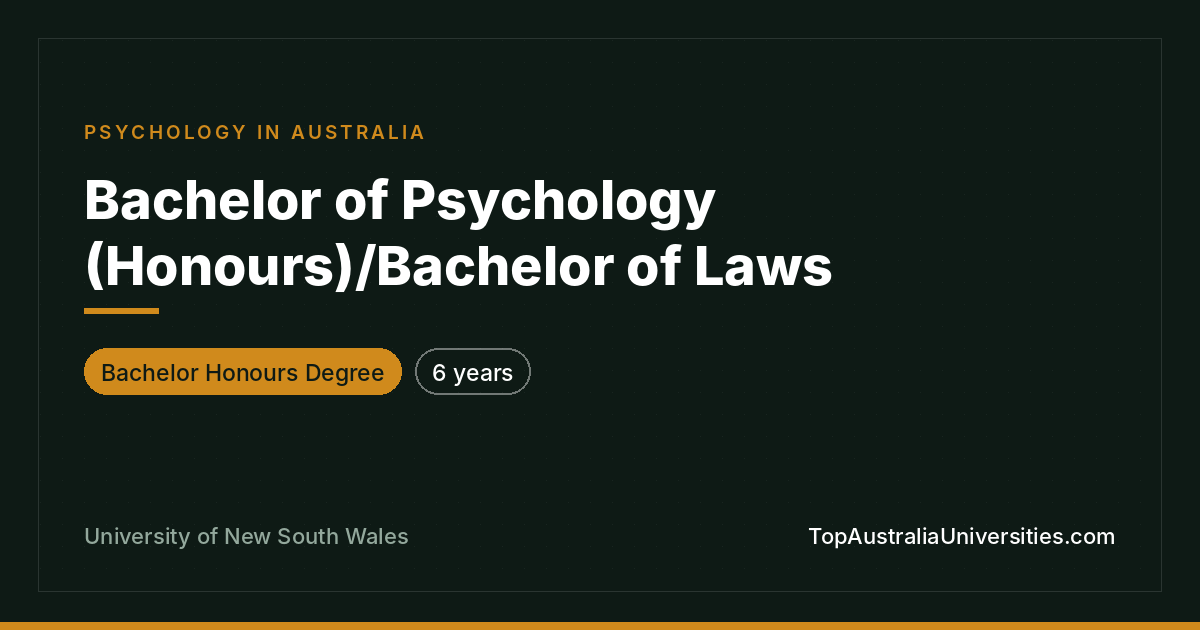 UNSW Bachelor of Psychology (Honours)/Law | Sydney