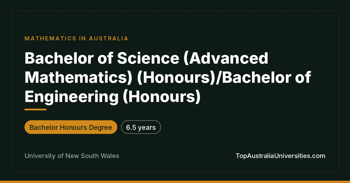 UNSW Advanced Maths/Engineering (Honours) | Double Bachelor