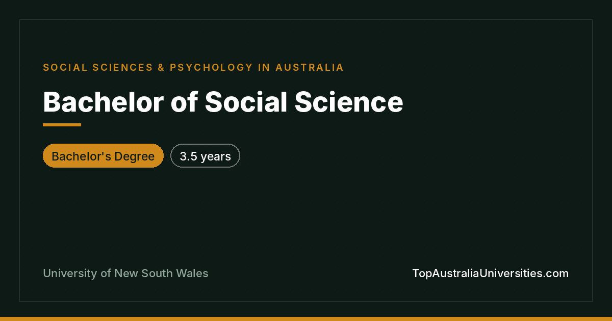 Bachelor of Social Science at UNSW Sydney