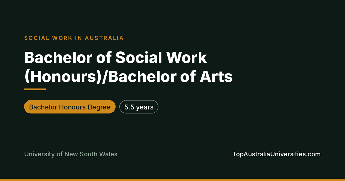 UNSW Bachelor of Social Work (Honours)/Arts