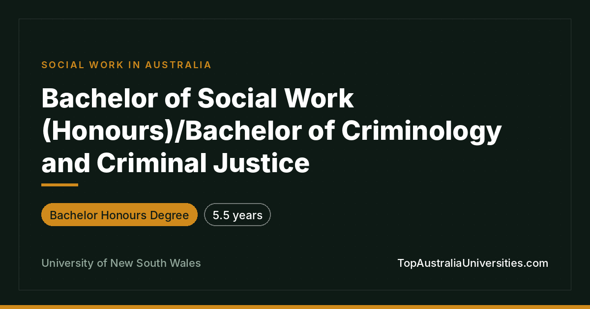 UNSW Bachelor Social Work (Honours)/Criminology