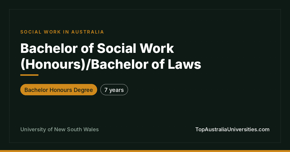 UNSW Bachelor of Social Work (Honours)/Laws