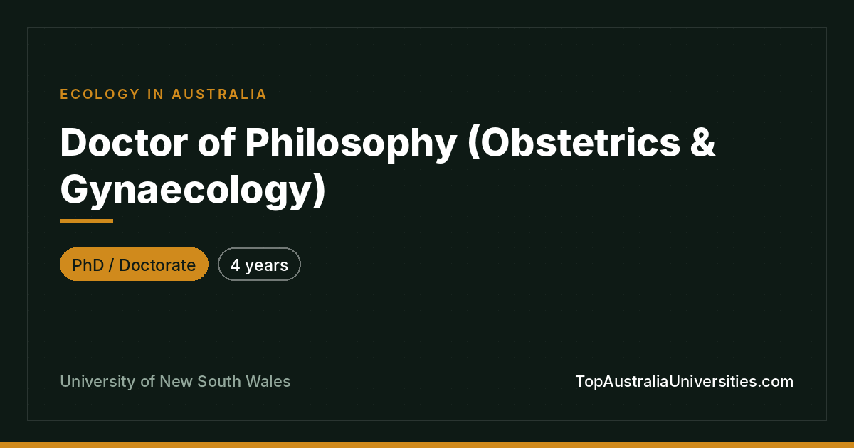 PhD (Obstetrics & Gynaecology) at UNSW Sydney
