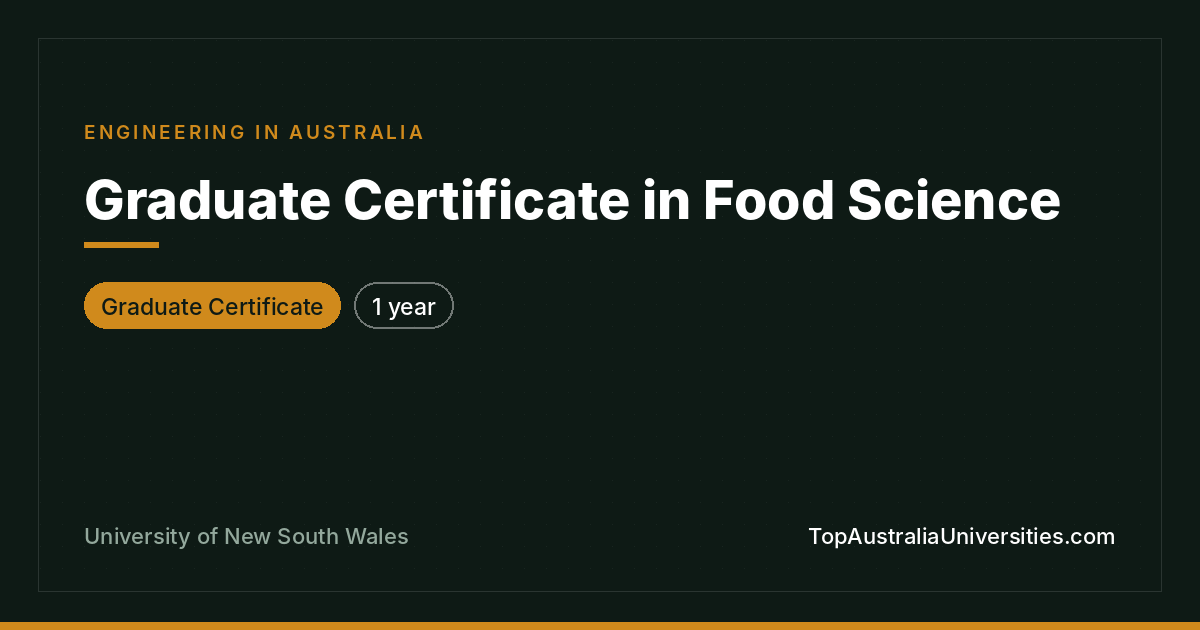 Graduate Certificate in Food Science | UNSW Sydney