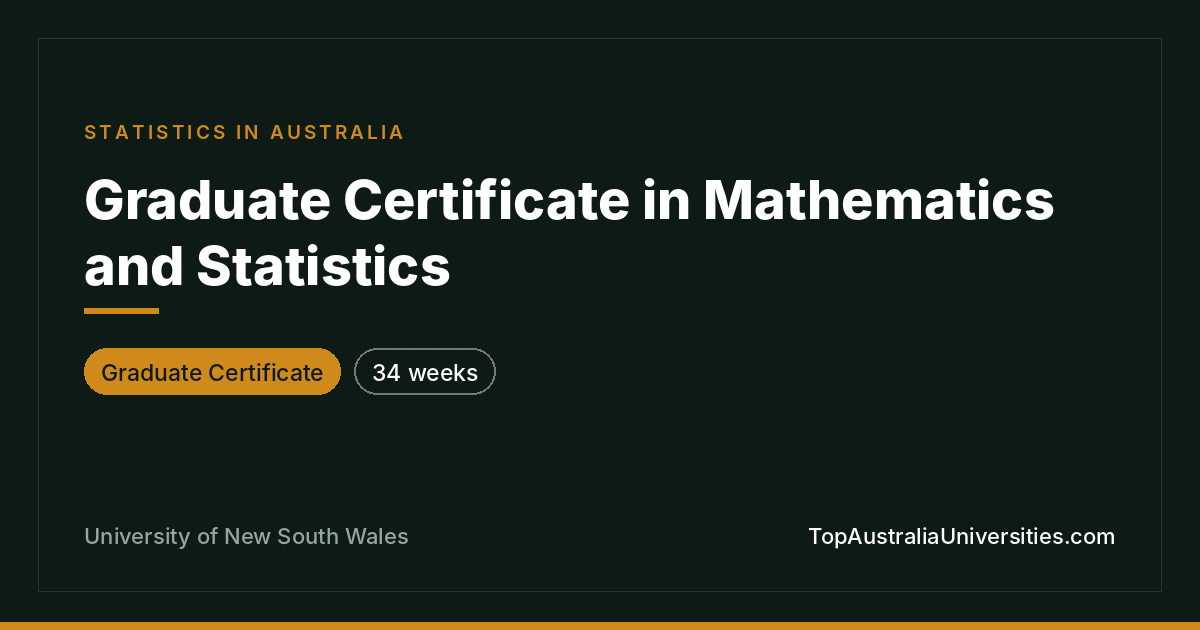Graduate Certificate in Mathematics and Statistics – UNSW