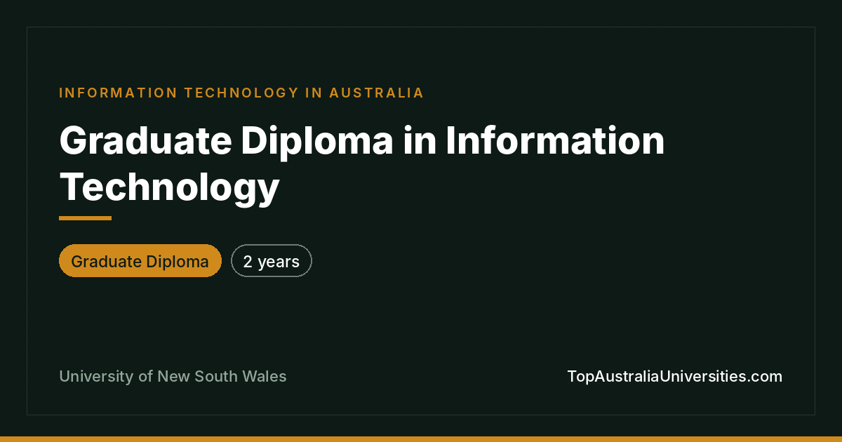 Graduate Diploma in Information Technology | UNSW Sydney