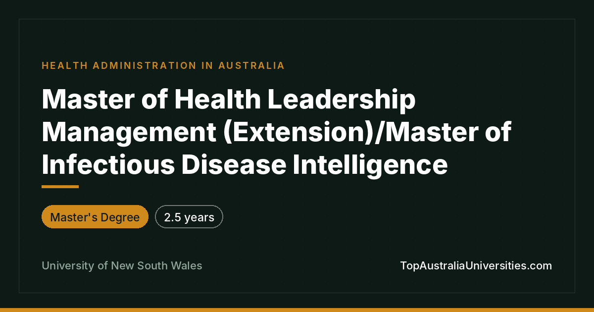 Master of Health Leadership Infectious Disease | UNSW Sydney
