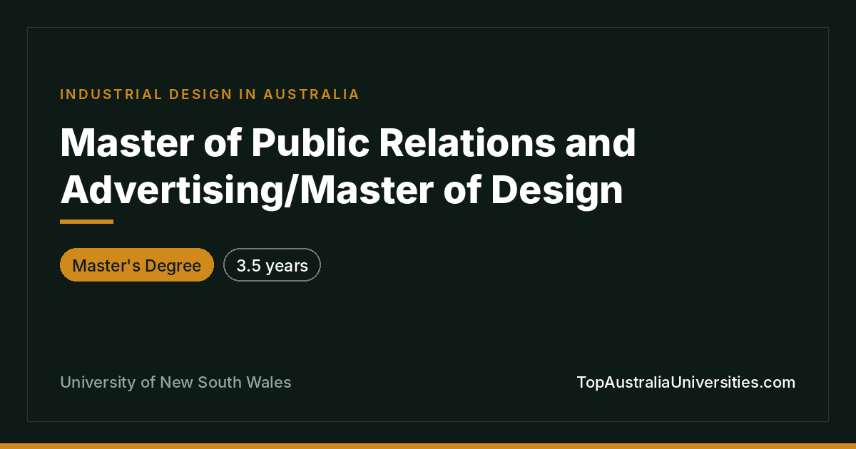 Master of Public Relations & Advertising/Master of Design UN