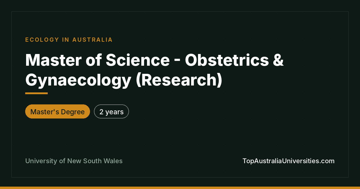 Master of Science – Obstetrics & Gynaecology (Research)