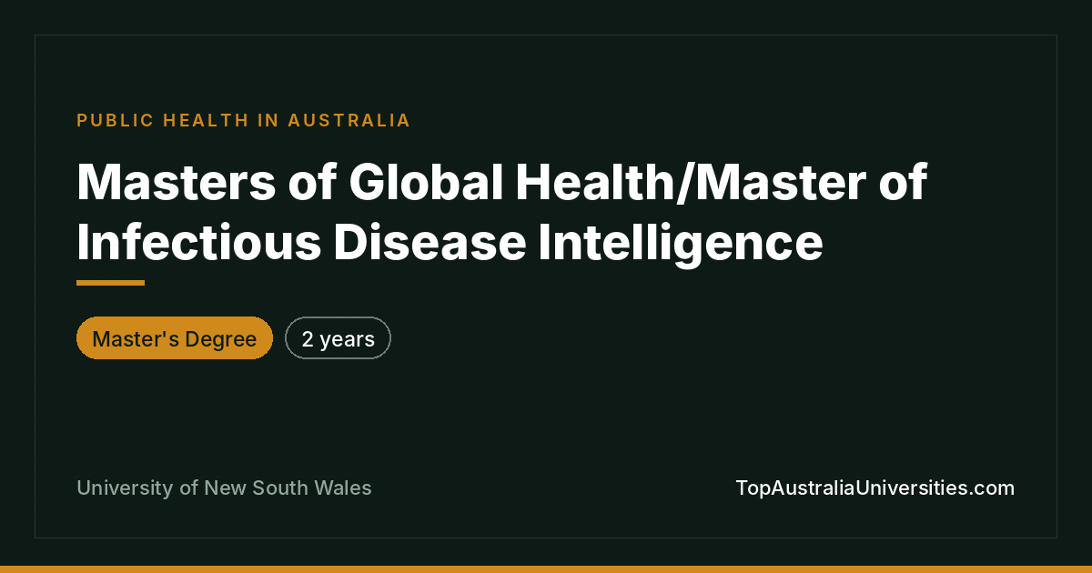 Masters of Global Health/Infectious Disease Intelligence | U