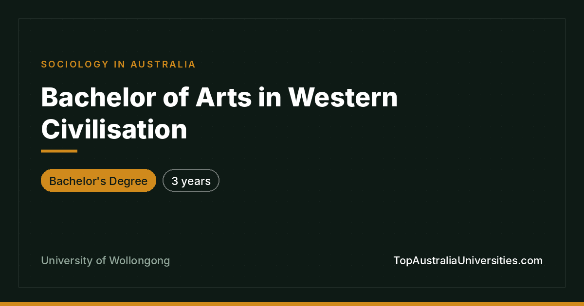 Bachelor of Arts in Western Civilisation – UOW