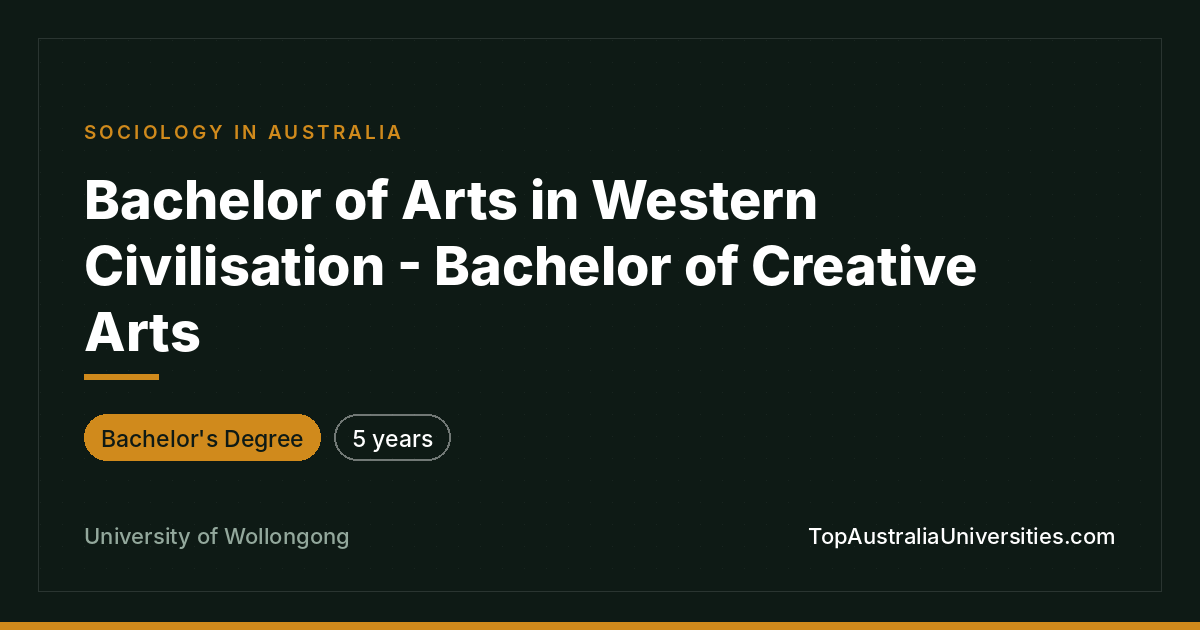 BA in Western Civilisation & Creative Arts | UOW