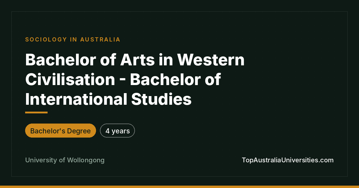 Bachelor of Arts (Western Civilisation & Int'l Studies) | UO