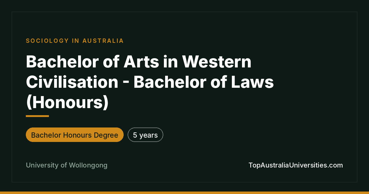 Bachelor of Arts in Western Civilisation – Laws (Hons) UOW