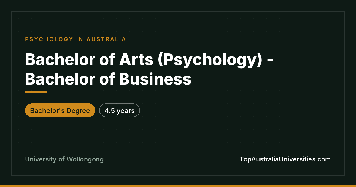 Bachelor of Arts (Psychology) & Business | UOW
