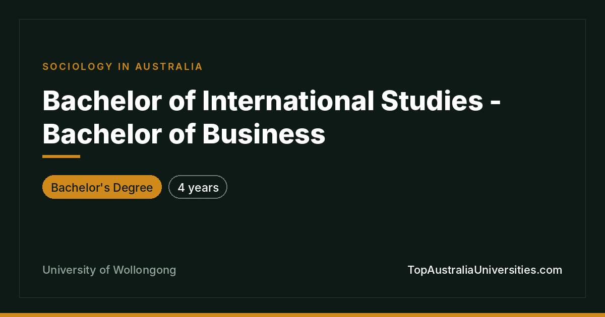 Bachelor of International Studies & Business | UOW