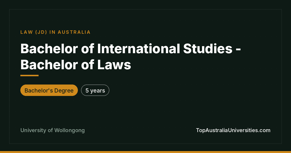 Bachelor of International Studies – Laws | UOW