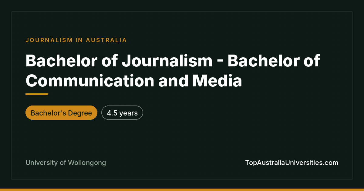Bachelor of Journalism & Communication | UOW