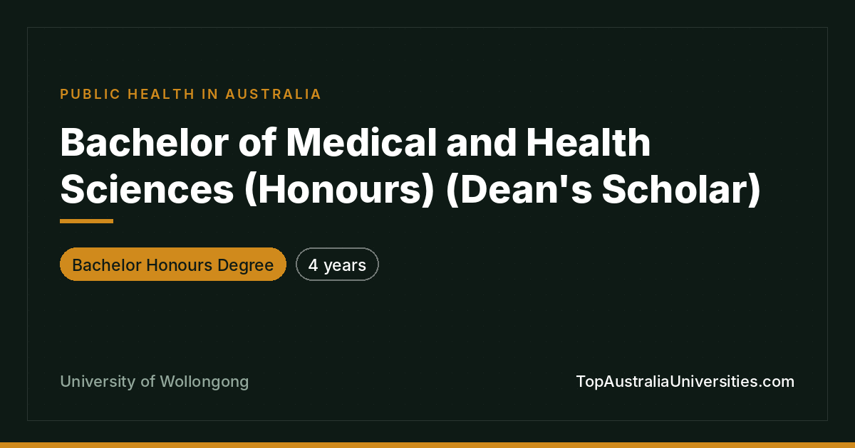 Bachelor of Medical & Health Sciences (Honours) | UOW