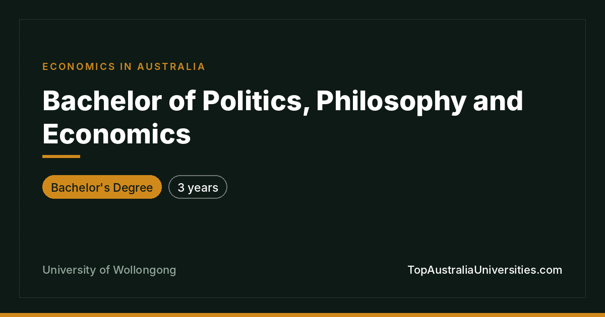 Bachelor of Politics, Philosophy & Economics – UOW