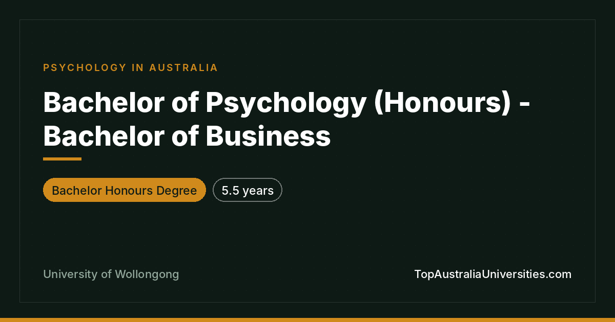 Bachelor of Psychology (Honours)/Business – UOW