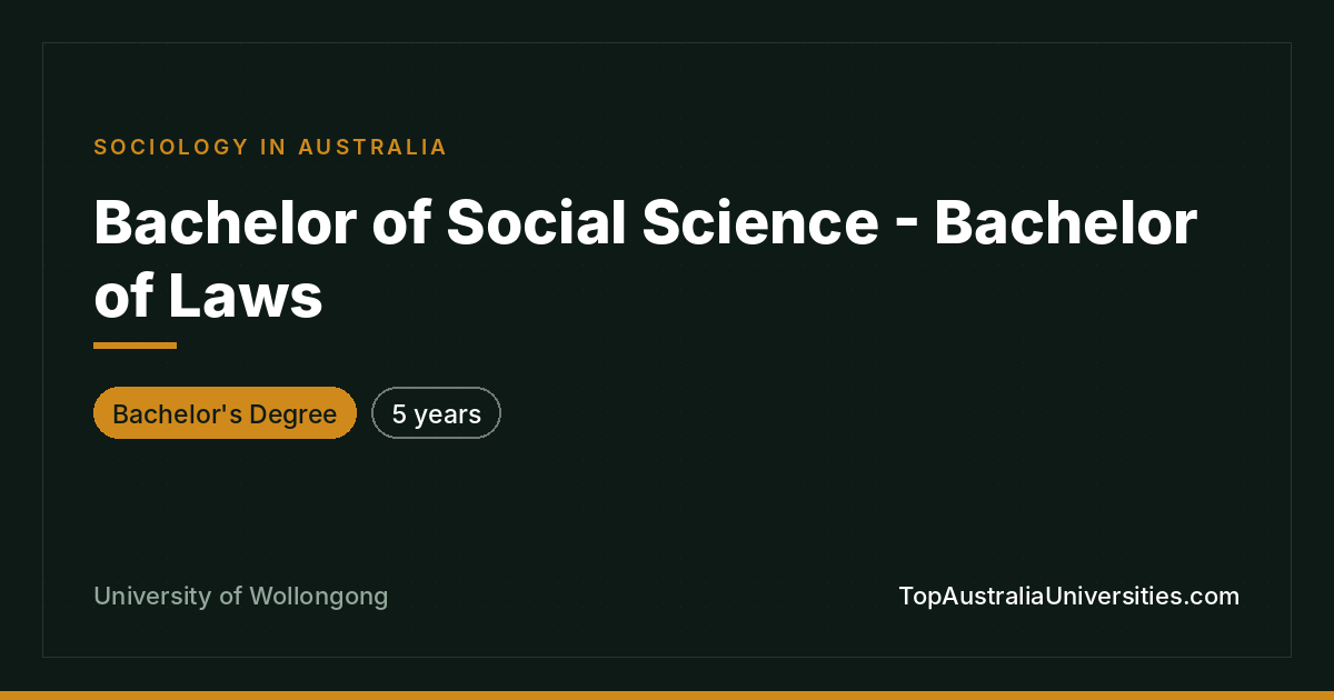 Bachelor of Social Science – Bachelor of Laws | UOW