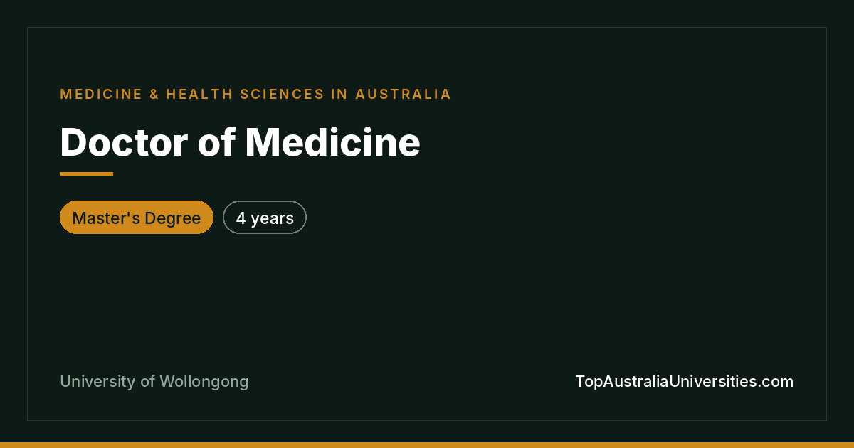 Doctor of Medicine at University of Wollongong