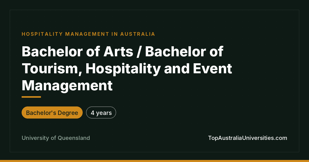 Bachelor of Arts / Tourism & Hospitality Management