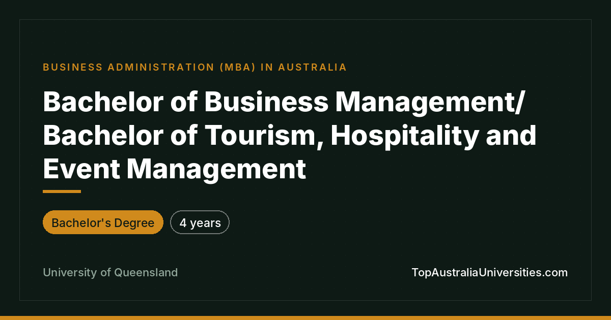 Bachelor of Business Management & Tourism Management