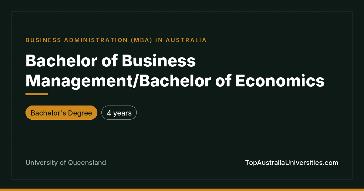 Bachelor of Business Management/Economics