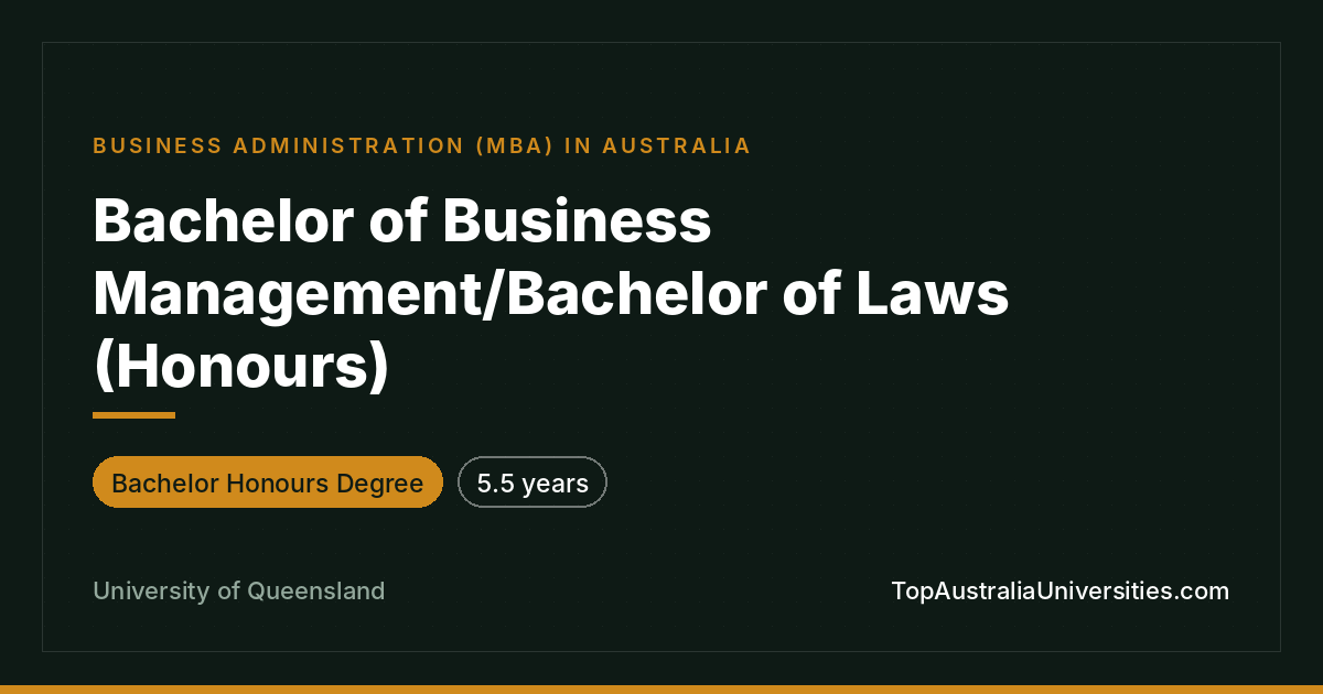 Bachelor of Business Management & Laws (Honours)