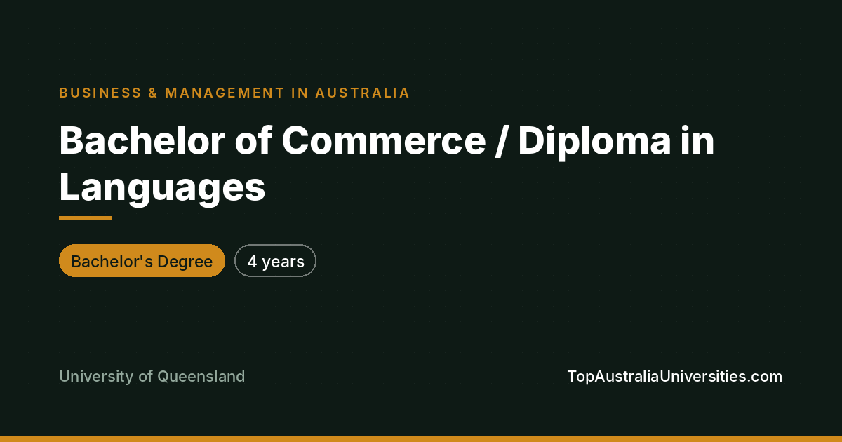 Bachelor of Commerce / Diploma in Languages
