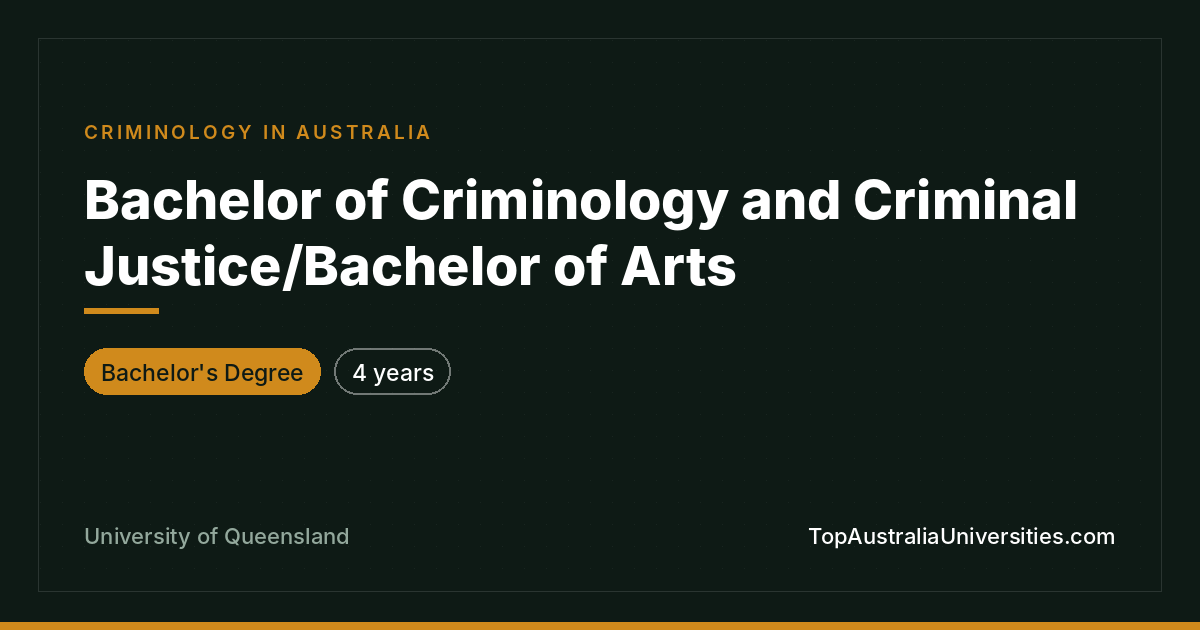 Bachelor of Criminology & Arts | UQ