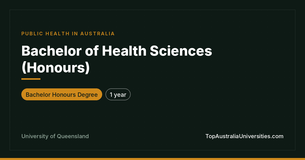 Bachelor of Health Sciences (Honours) - UQ