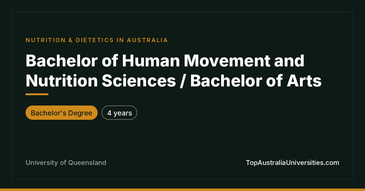 Bachelor of Human Movement and Nutrition Sciences